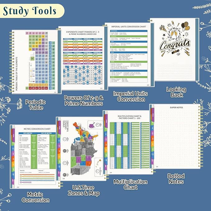 Jun 2025-Dec 2026 Academic Monthly Weekly Daily Planner for School, 19 Months Calendar 25-26 Planning Book with Colorful Tabs, 8.5" x 11" Mid Year College Organizer for Student Teacher (Blue)