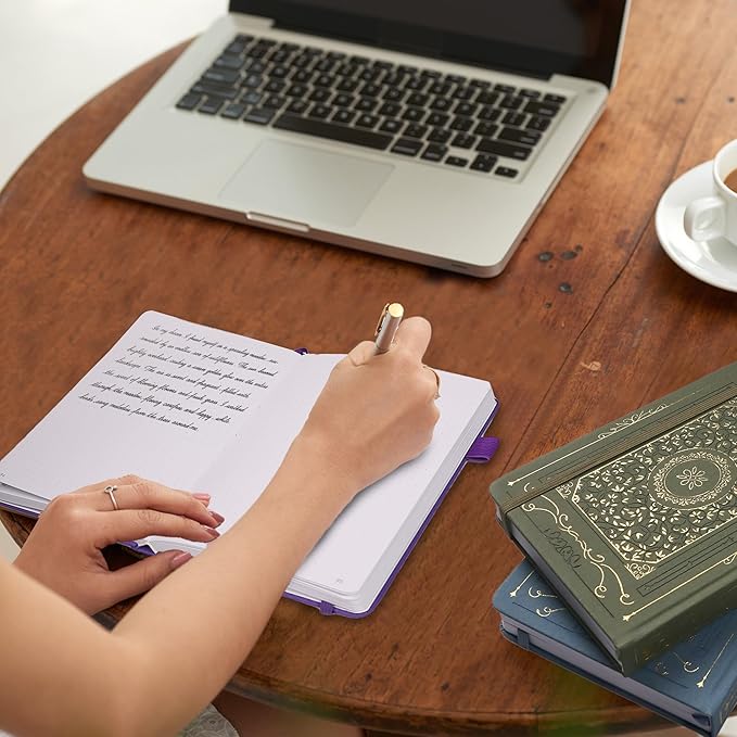 TIEFOSSI Bullet Dotted Notebook, 160gsm Thick Paper, Hardcover Dot Grid Journals for Women Men, 192 pages, for Travel, School and Office Use