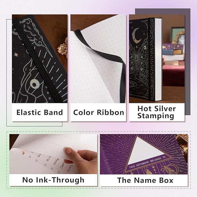 TIEFOSSI Dotted Journal Notebook, Butterfly Journal for Women Men,160 GSM Thick Paper with 256 Numbered Pages, A5 Hardcover Journal, Bullet dotted Journal notebook, for School Office Writing