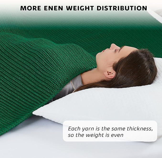 L'AGRATY Knitted Weighted Blanket - 50"x60" 10lbs Cooling Chunky Knit Heavy Blanket for Adults Braided Crochet Throw Thick Cable Yarn Knit Decorative Blanket No Beads Evenly Weighted Machine Washable