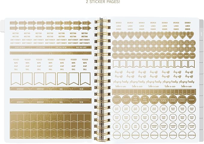 Graphique 2026 Spiral Vegan Leather Planner | 18 Month Organizer July 2025 - Dec. 2026 | Weekly & Monthly Spreads | To-Do & Note List | Reminder Stickers | Peanuts - Happiness Is | 8 x 10