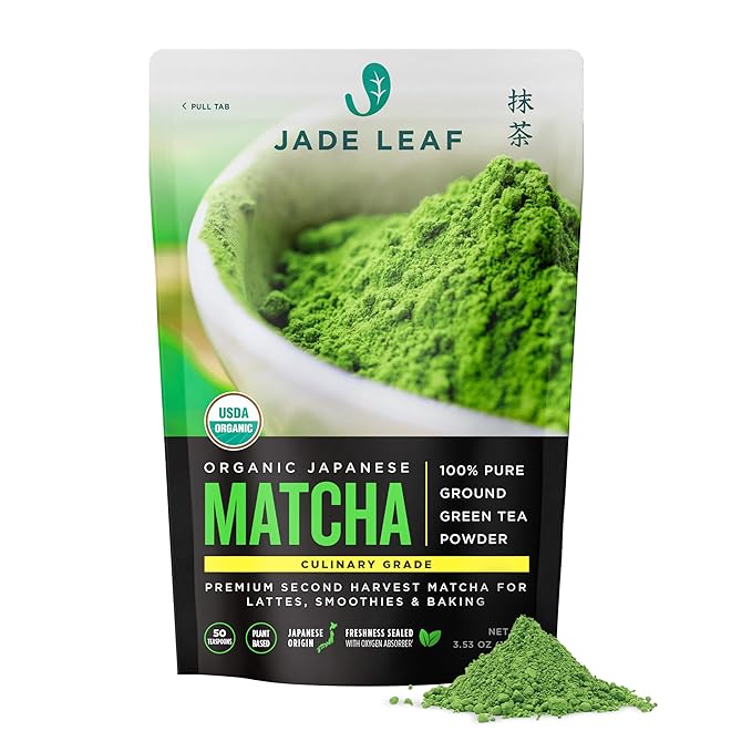 Jade Leaf Matcha Organic Culinary Grade Matcha Powder - Premium Second Harvest - Authentic Japanese Origin (3.53 Ounce Resealable Pouch)