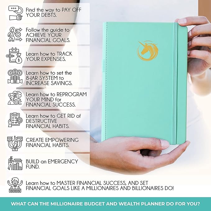 Financial Planner - Monthly Budget Planner & Monthly Bill Organizer | A 12-Month Journey to Financial Freedom | Bill Payment Tracker Organizer, Debt, Expense Tracker & Money Saving with Pockets