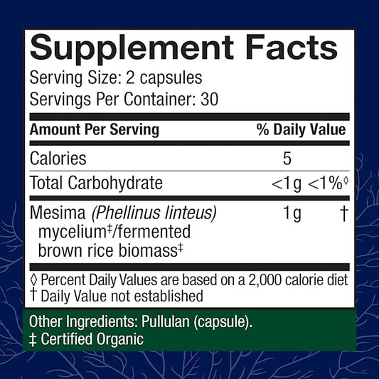 Host Defense Mesima Capsules - Herbal Antioxidant Activity & Immune System Support Supplement - Mushroom Supplement to Support Balanced Immune Response - 60 Capsules (30 Servings)*