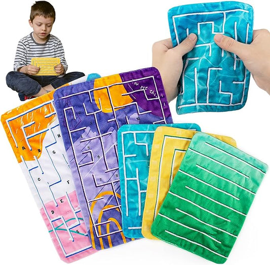 5 Pcs Marble Maze Mat Sensory Fidget Stress Relief Toys,Sensory Mat Anxiety Calming Toys,Tactile Sensory Toys for Kids Adults Teens Autism with Special Needs School Classroom Home Supplies,2 Sizes
