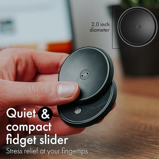 ONO Slider - Handheld Fidget Toy for Adults | Help Relieve Stress, Anxiety, Tension | Promotes Focus, Clarity | Compact, Portable Design (Black - Aluminum)