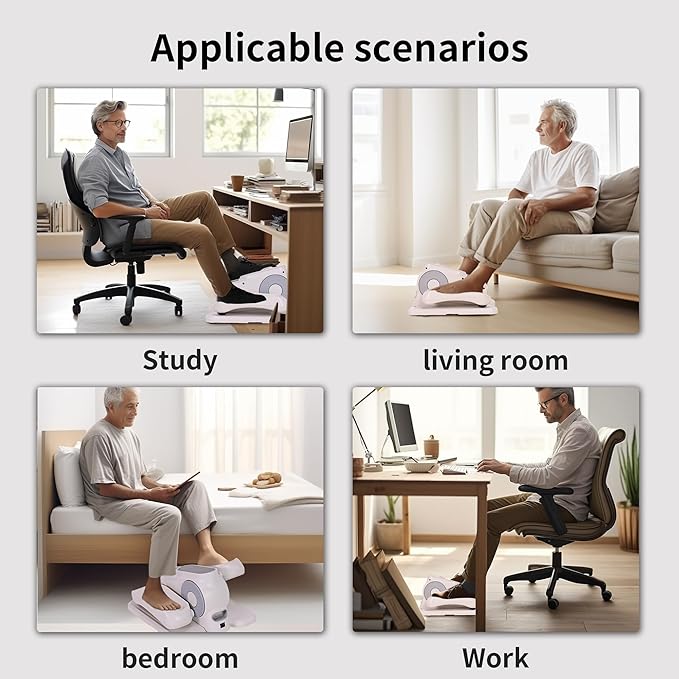 Under Desk Elliptic Leg Exercise Machine, 12 Speed Adjustment, Forward and Backward Movement, Suitable for Elderly Leg Exercise Oval Machine Seniors Oval Foot Pedal Machine