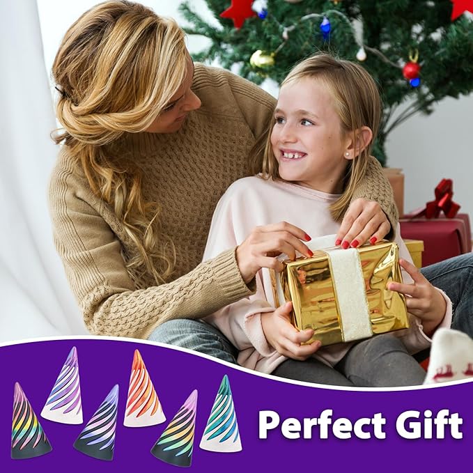 6 Packs Impossible Spiral Cone Fidget Toys,3D Printed Pyramid Passthrough Sculpture,Mini Sensory Toy for Stress Relief Anxiety,Desktop Decor Gifts for Adults & Kids (Multicolor 6pcs)