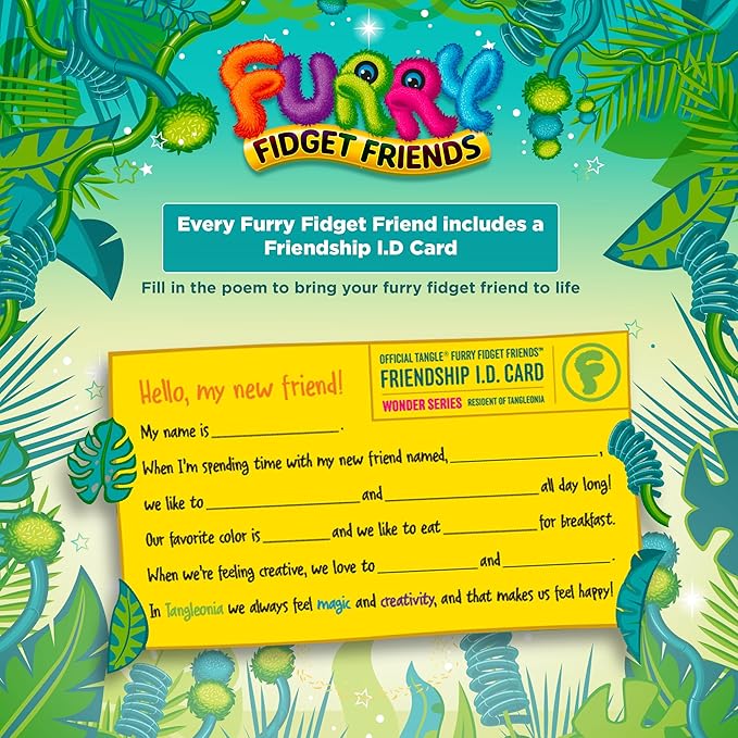 Tangle Furry Fidget Friends - New! Chay The Bear - Plush Tangle Fidget Toy Furry Friend - Magical, Creative Creatures from The Tanglonia Universe - Take Your Furry Fidget Friend with You Everywhere!