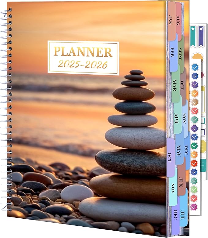 CAGIE 15 Month Planner Oct 2025-Dec 2026 Hourly Daily 2025-2026 Weekly Monthly Planners for Women 25-26 Day Hardcover Calendar Agenda with Stickers, 8.5 x 11