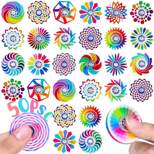 50 Pack Fidget Spinner, Mini Sensory Fidget Toys Bulk Adults Kids 4-8-12 with Autism ADHD, Anxiety Toys Stress Relief Teen Boy Bulk Gifts, Classroom Prizes Goodie Bag Stuffers Party Favors