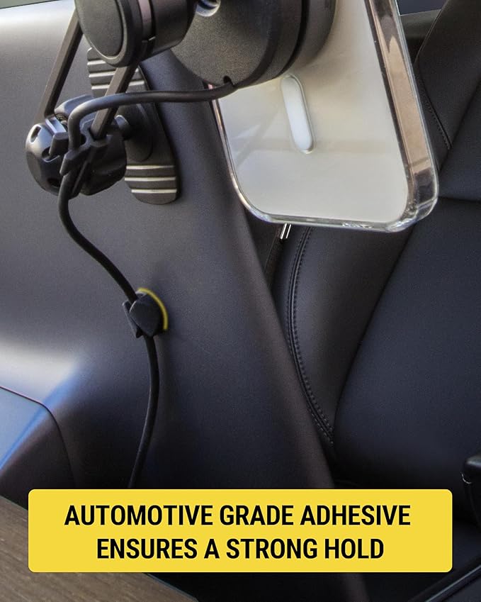 Scosche CMAA2R-6PKRP 6 Pack Adhesive Cable Management Clip Kit in Two Styles, Cord Organizer, Wire Holder for Desk, Nightstand, Phone Charger, Computer, Home, Office, Car, Black