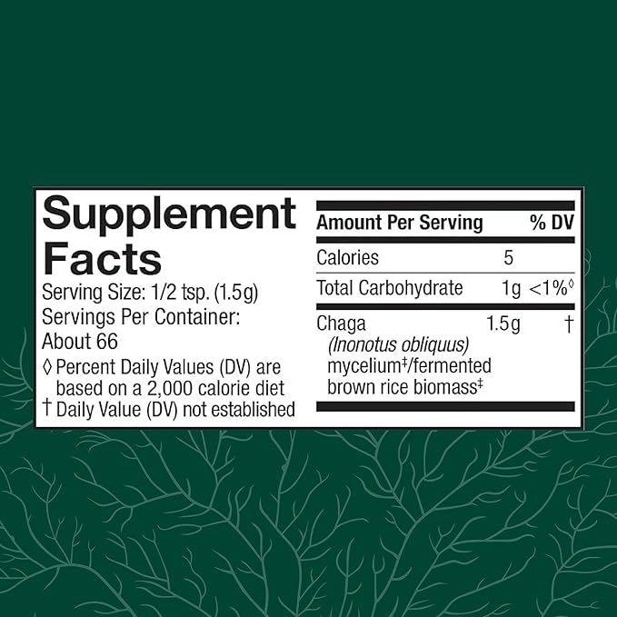 Host Defense Chaga Powder - Immune System Support Supplement - Chaga Mushroom Powder for Antioxidant Activity Support - Dietary Mushroom Supplement - 3.5 oz (66 Servings)*