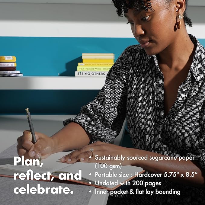 BestSelf 13-Week Self Journal & Goal Planner – Undated Daily ADHD-Friendly Journal for Men & Women | Productivity, Gratitude, Reflection & Habit Tracker | 2025 Life Organizer with Prompts, Black