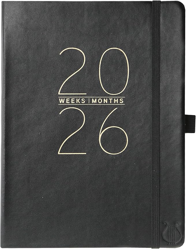 Graphique 2026 Apollo Business Planner | 18 Month Organizer, July 2025 - Dec. 2026 | Weekly & Monthly Spreads | To-Do List & Note Pages | Pen Loop | Vegan Leather | Classic Black | 6” x 8”