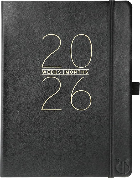 Graphique 2026 Apollo Business Planner | 18 Month Organizer, July 2025 - Dec. 2026 | Weekly & Monthly Spreads | To-Do List & Note Pages | Pen Loop | Vegan Leather | Classic Black | 6” x 8”