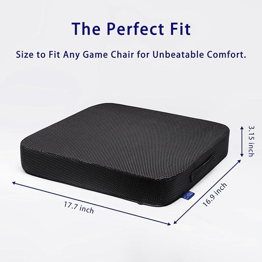 CYLEN Ifoam Gel Infused Memory Foam Layer Wheelchair Cushion - Seat Cushion for Wheelchair-Office Chair, Kitchen Chair, Car Seats-Pressure Sore and Tailbone Pain Relief-High Dense Polyfoam Base(Black)