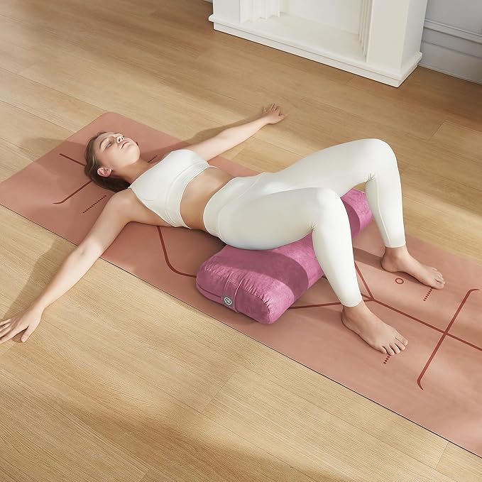 Meditation Cushion Bolster Pillow for Restorative Yoga – Supportive Cushion for Meditation, Pilates, and Relaxation – Filled with Buckwheat Hulls - Removable Cover