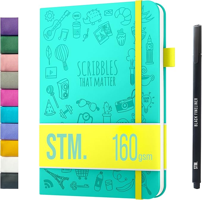 Bullet Dotted Journal Dot Grid Notebook | A5 Daily Journaling Notebooks for Personal Writing, Work, Women | 160gsm Thick Paper, Hard cover, Lay Flat Binding | 5x7 Journals Cuaderno Libretas de apuntes