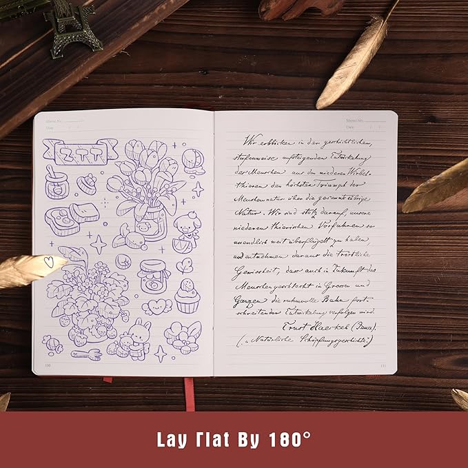 TIEFOSSI Lined Journal Notebook for Women Men, Leather Journal with Pen, A5 Evil Eye Hardcover Notebook for Work, Journaling, Travel & School, 100 GSM Thick Paper, 320 Numbered Pages, 6.2 x 8.3 in