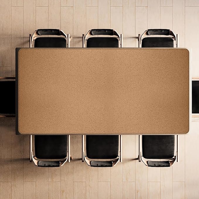 MAIDERN Leather Desk Mat Large XL, 78.7” x 40” Reversible Office Desk Pad Mat, Cork & Leather Large Mouse pad for Desk, Waterproof Computer Desk Mat for Gaming Home Office (Black)