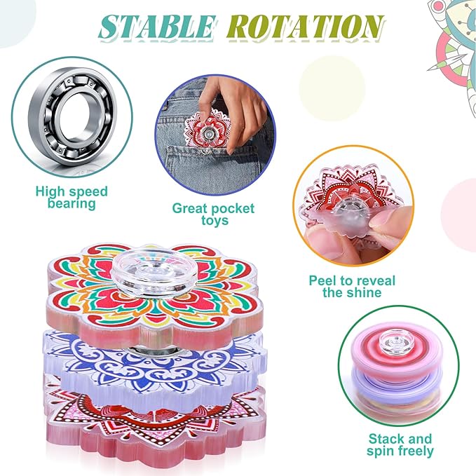 50 Pack Fidget Spinner for Kids, Mini Sensory Fidget Toys Adults Kids 4-8-12 with Autism ADHD, Anxiety Toys Stress Relief Teen Boy Bulk Gifts, Party Favors Classroom Prizes Goodie Bag Stuffers