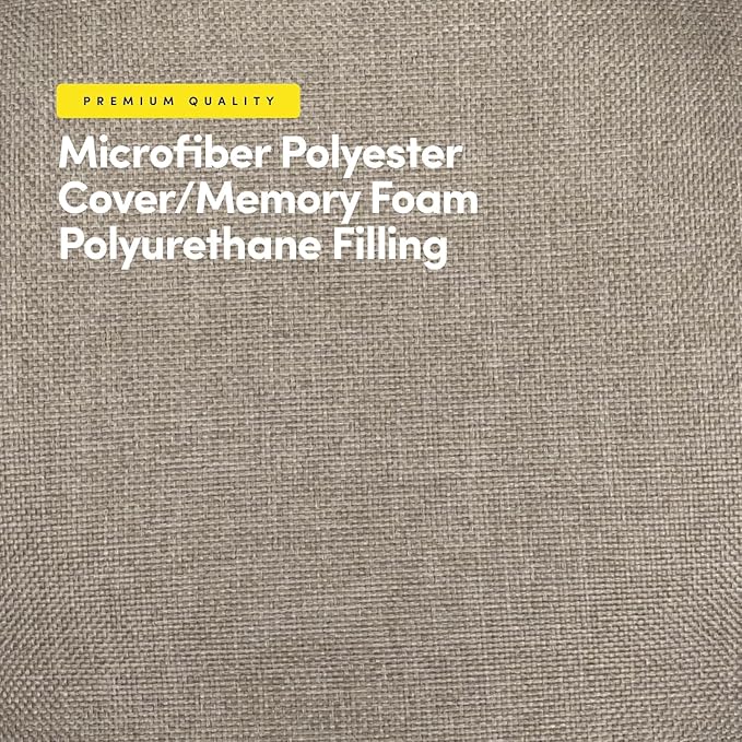 Sweet Home Collection Chair Cushion Memory Foam Pads Tufted Slip Non Skid Rubber Back U-Shaped 17" x 16" Seat Cover, 12 Count (Pack of 1), Khaki 18