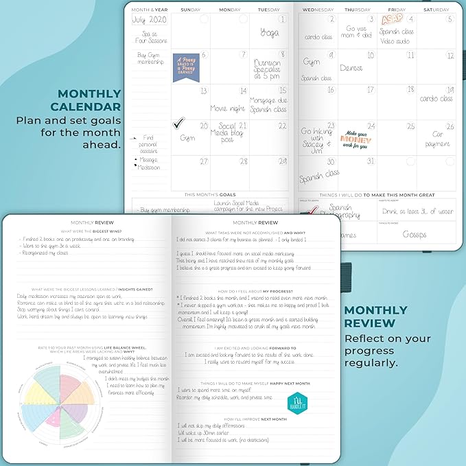 Clever Fox Planner Schedule – Undated Weekly & Monthly Life Planner with Time Slots, Appointment Book & Daily Organizer, A5 (Dark Teal)
