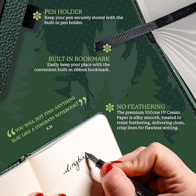 Dingbats* Wildlife A6 Lined Pocket Notebook - PU Leather Hardcover - Small Writing Journal for Work, Travel - Pocket, Elastic Closure, Bookmark