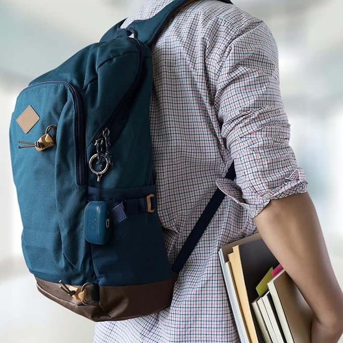 Dreem Om Case Cover with Keychain Clip Compatible with AirPods Pro 2/Pro, Protective One-Piece Hard Shell, Luxury Vegan Leather AirPod Pro Case 2nd/1st Generation with Separate Clip [Slate]