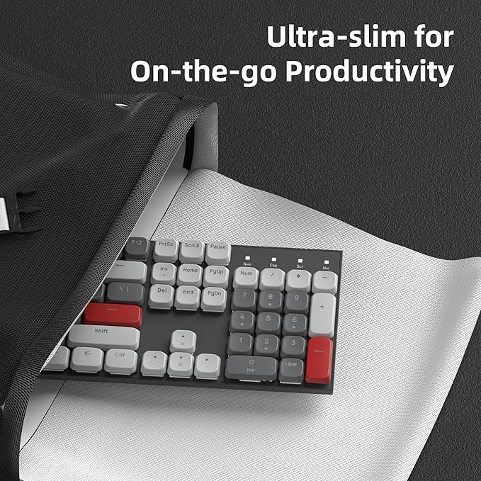 Camiysn Wireless RGB Mechanical Keyboard Moon104 Triple Mode 2.4GHz/BT/USB-C Wired Office Keyboard for Computer/Desktop/PC/Laptop/Surface/Smart TV and Windows 10/8/7（Red Switches）