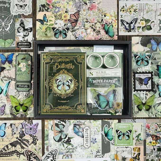 Scrapbooking Supplies Kit: Vintage Aesthetic Scrapbook Kit, Junk Journal Supplies with Scrapbook Stickers Paper, Journaling Supplies, Birthday Craft Gift for Adult Teen Girls Kid, Forest Tales