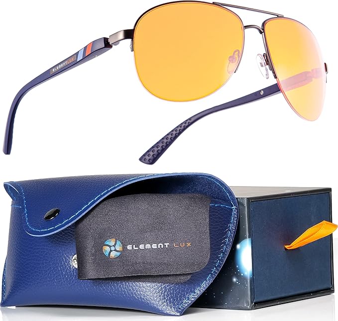 Blue Light Blocking Glasses Amber Lenses - For Better Sleep, Gaming, Eye Strain, Computer