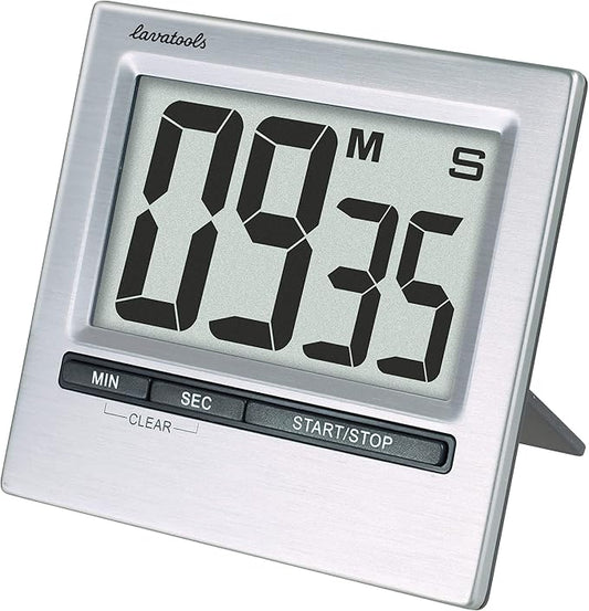Lavatools KT2 Digital Kitchen Timer & Stopwatch, Large Display, Bold Digits, Simple Operation, Loud Alarm, Magnetic Kickstand for Cooking and Classroom
