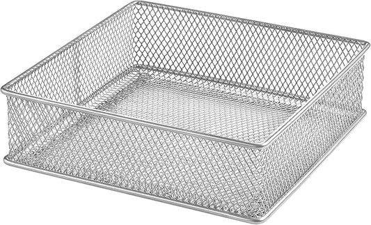 Ybm Home Silver Mesh Drawer Cabinet and or Shelf Organizer Bins, School Supply Holder Office Desktop Organizer Basket 1595s (1, 6x6x2 Inch)