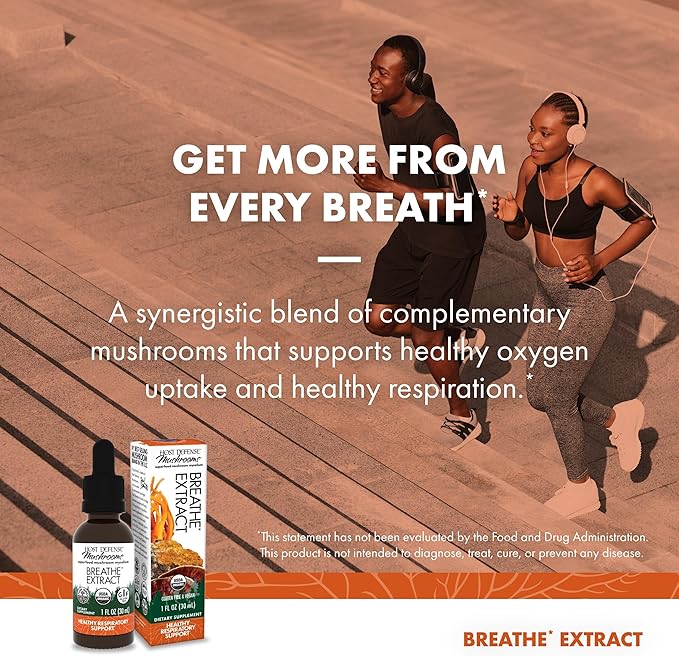 Host Defense Breathe* Extract - Immune & Respiratory Support Mushroom Liquid Supplement - Herbal Lung Health Supplement with Chaga, Reishi & Cordyceps - 1 fl oz (30 Servings)*
