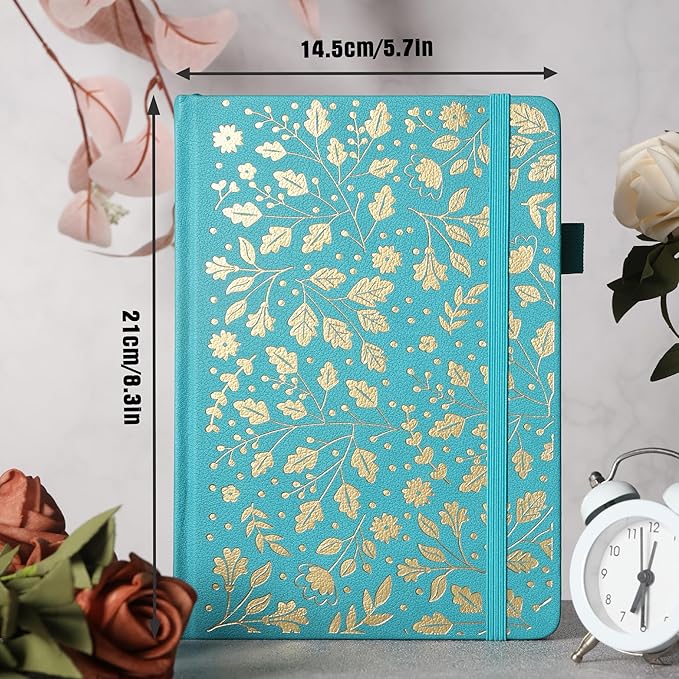 TIEFOSSI Bullet Dot Journal, Vintage Journal Notebook for Women Men, 160 GSM 192 Premium Pages, A5 Hardcover Journaling Notebooks Gift, for Travel Office Daily Writing