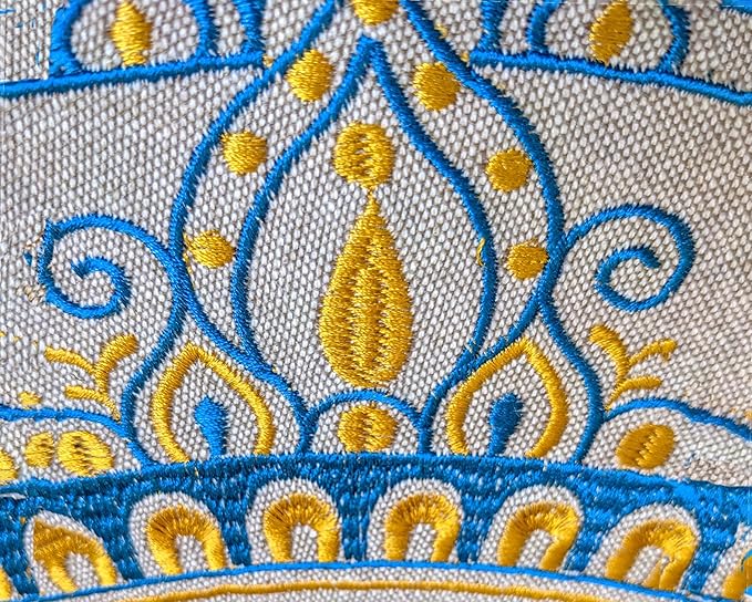 Boho Floor Pillow Cover Round Moroccan Large Pouf Ottoman Room Décor Cushion for Meditation Yoga and Boho Chic Bohemian Furniture Perfect for Living Room, Bedroom, Nursary or Children Room Unstuffed