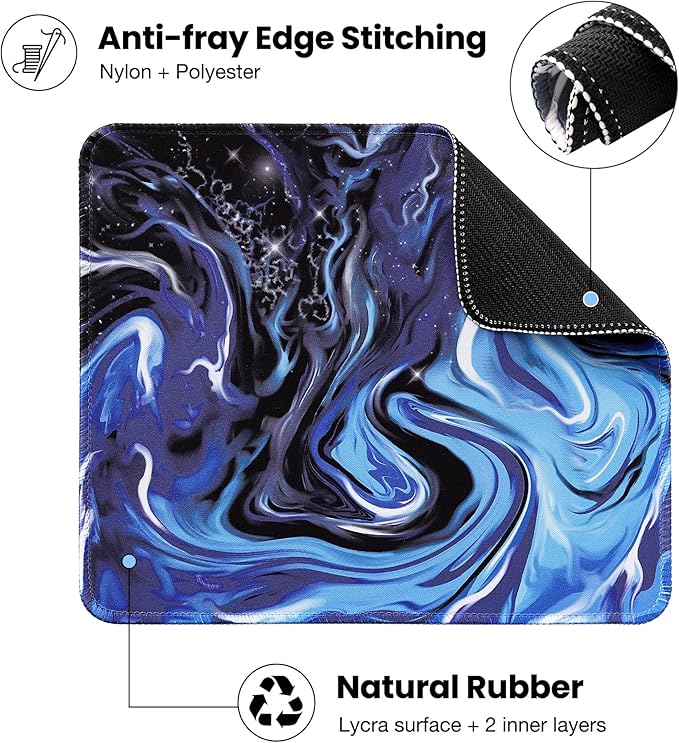 ALOANES Waterproof Mouse Pad with Stitched Edge, Premium-Textured Mouse Mat, Non-Slip Rubber Base Mousepad for Laptop, Computer & PC, Desk Mat for Gamer, Office & Home, Starry Sky