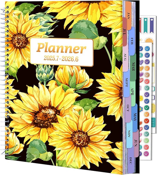 CAGIE Planner 2025-2026 for Women, Hourly Daily Planners July 2025-2026 Calendar Weekly and Monthly Large 25-26 Yearly Academic Agenda with Stickers Hardcover, 8.5 x 11