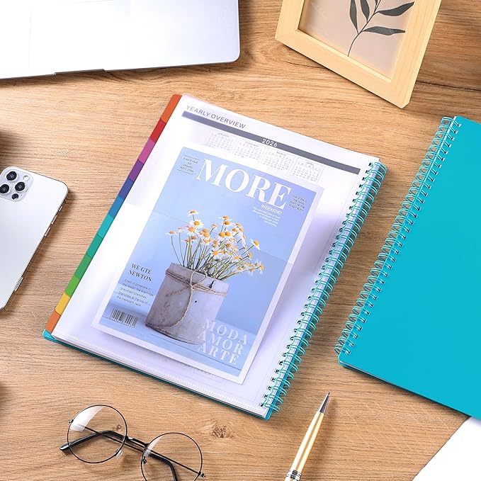 2026-2028 Monthly Planner/Calendar - 3 Year Monthly Planner 2026-2028, Jan.2026 - Dec.2028, 9" x 11", 36-Month Calendar + Colorful Tabs + Pocket - Teal