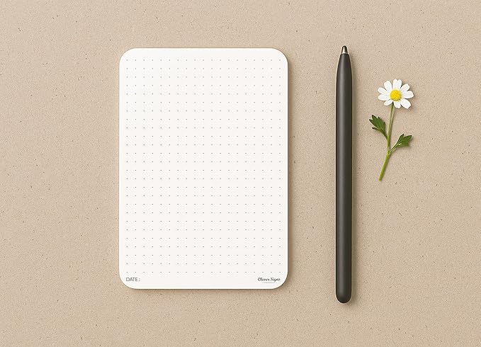 CLEVER SIGNS A6 Dot Grid Notepad - 4 Pack (4,1" x 5,8") Small Dotted Memo Desk Pads-Premium Paper with Cardboard Back Support - Ideal for Note-taking, Planning, Sketching, and Journaling
