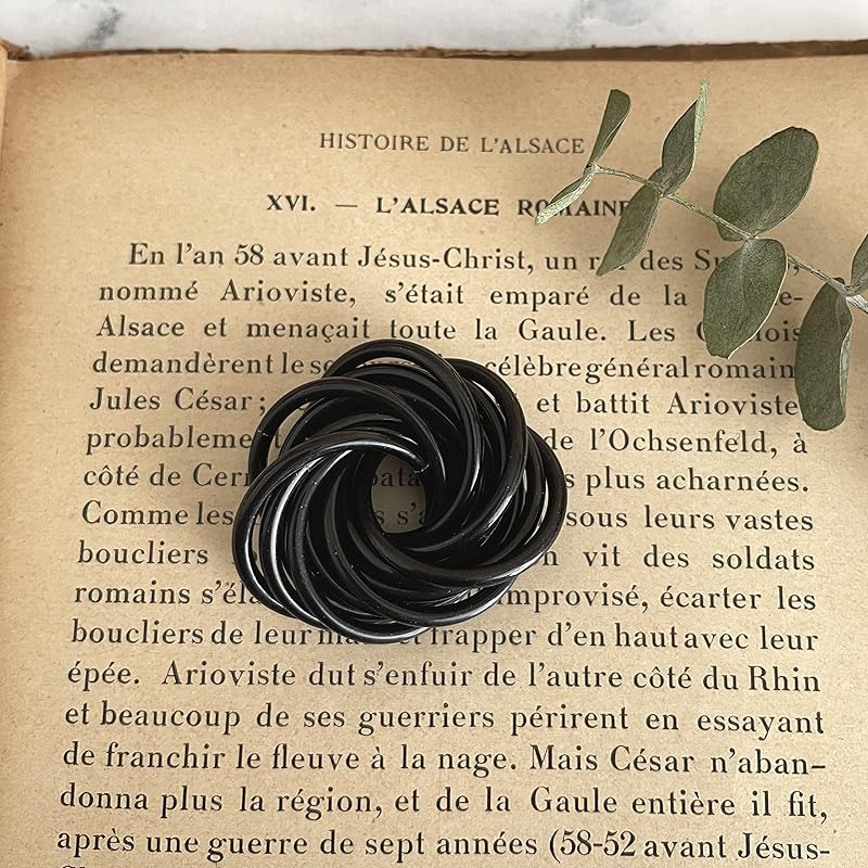 Möbii Fidget Ball (Solid Color): Quiet Mobius ADHD Anxiety Stim Stress Relief Toy Tool for Home Travel Office or Desk (Medium, Half, Onyx)