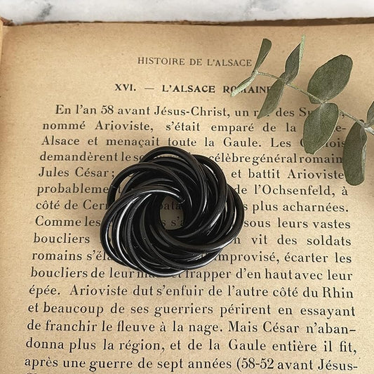 Möbii Fidget Ball (Solid Color): Quiet Mobius ADHD Anxiety Stim Stress Relief Toy Tool for Home Travel Office or Desk (Medium, Half, Onyx)