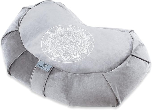 Florensi Meditation Cushion - Comfortable Floor Pillow - Traditional Tibetan Meditation Pillow with Beautiful Velvet Cover - Large Floor Cushion Seating for Adults - Premium Yoga Buckwheat Bolster