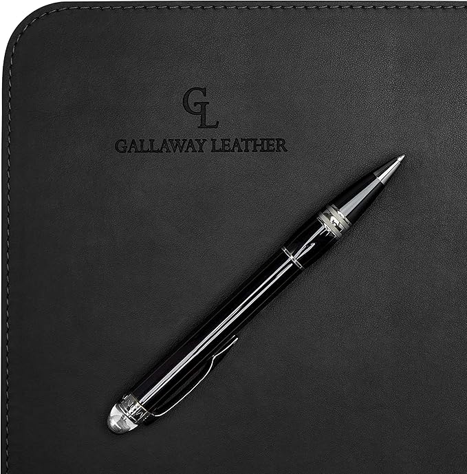 Gallaway Leather Desk Pad – 25 x 17 inch - Desk Mat Home Office Desk Accessories Desktop Protector XXL Mouse Pad Writing Desk Blotter - Black - Medium