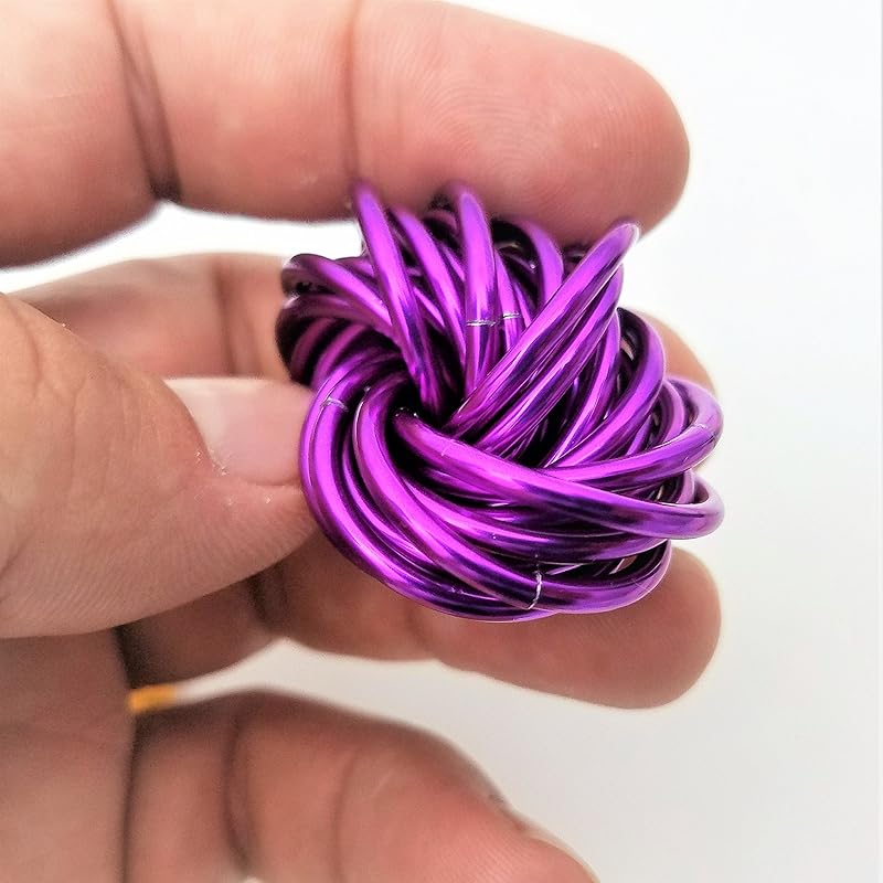 Möbii Fidget Ball (Solid Color): Quiet Mobius ADHD Anxiety Stim Stress Relief Toy Tool for Home Travel Office or Desk (Medium, Full, Amethyst)