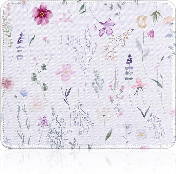 ALOANES Waterproof Mouse Pad with Stitched Edge, Premium-Textured Mouse Mat, Non-Slip Rubber Base Mousepad for Laptop, Computer & PC, Desk Mat for Gamer, Office & Home, Floral