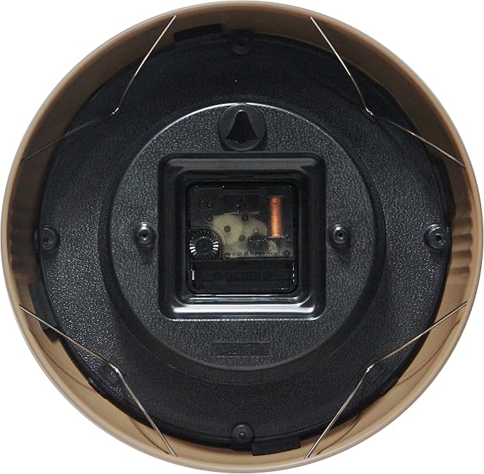 Infinity Instruments LTD. Retro 9 inch Silent Sweep Non-Ticking Mid Century Modern Kitchen Diner Wall Clock Quartz Movement Retro Wall Clock Decorative (Latte)…