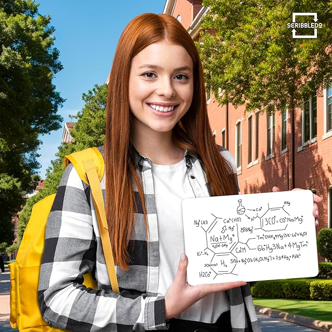 Scribbledo Small White Board Dry Erase Mini Whiteboard 6x9 Inch Small Dry Erase Board Marker Board Dry Erase Lapboards Handheld Personal White Boards for Students Whiteboard Office Kitchen